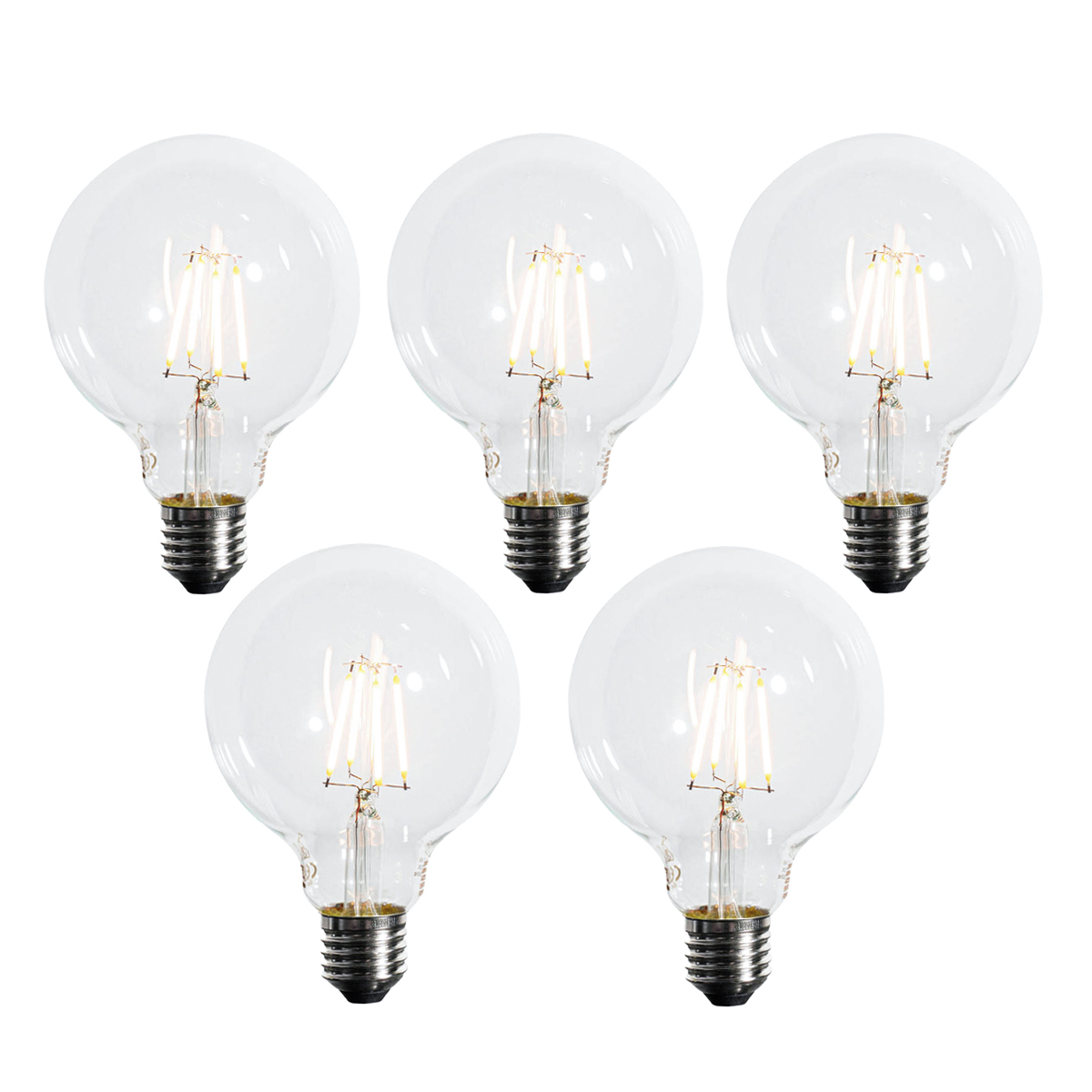 5 darabos készlet E27 3 lépésben dimmelhető LED izzó G95 4W 450 lm 2700K
