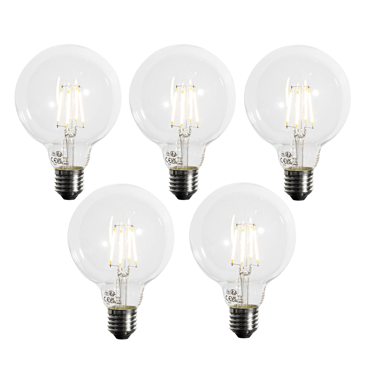 Sada 5 stmievateľných LED žiaroviek E27 G95 5W 450 lm 3000K