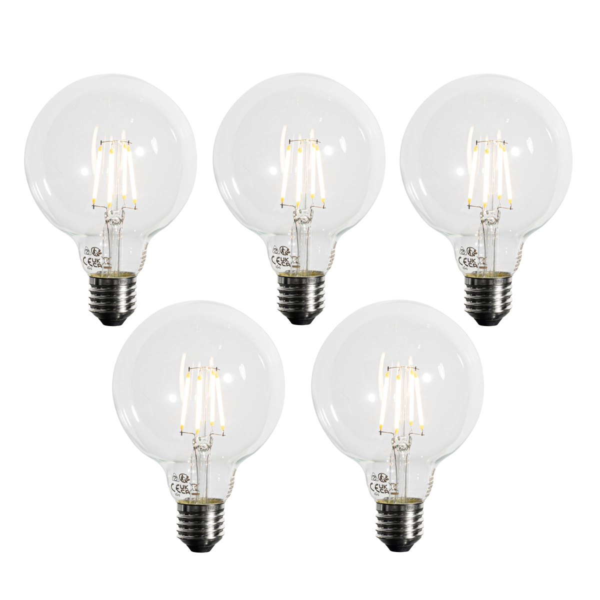 5 db E27 3-lépcsős dimmelhető LED izzó G95 4W 450lm 3000K