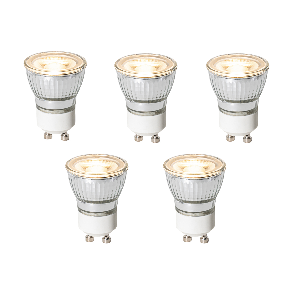 Set de 5 becuri LED GU10 cu 3 trepte de intensitate luminoasă reglabile 35 mm 4 W 220 lm 3000 K