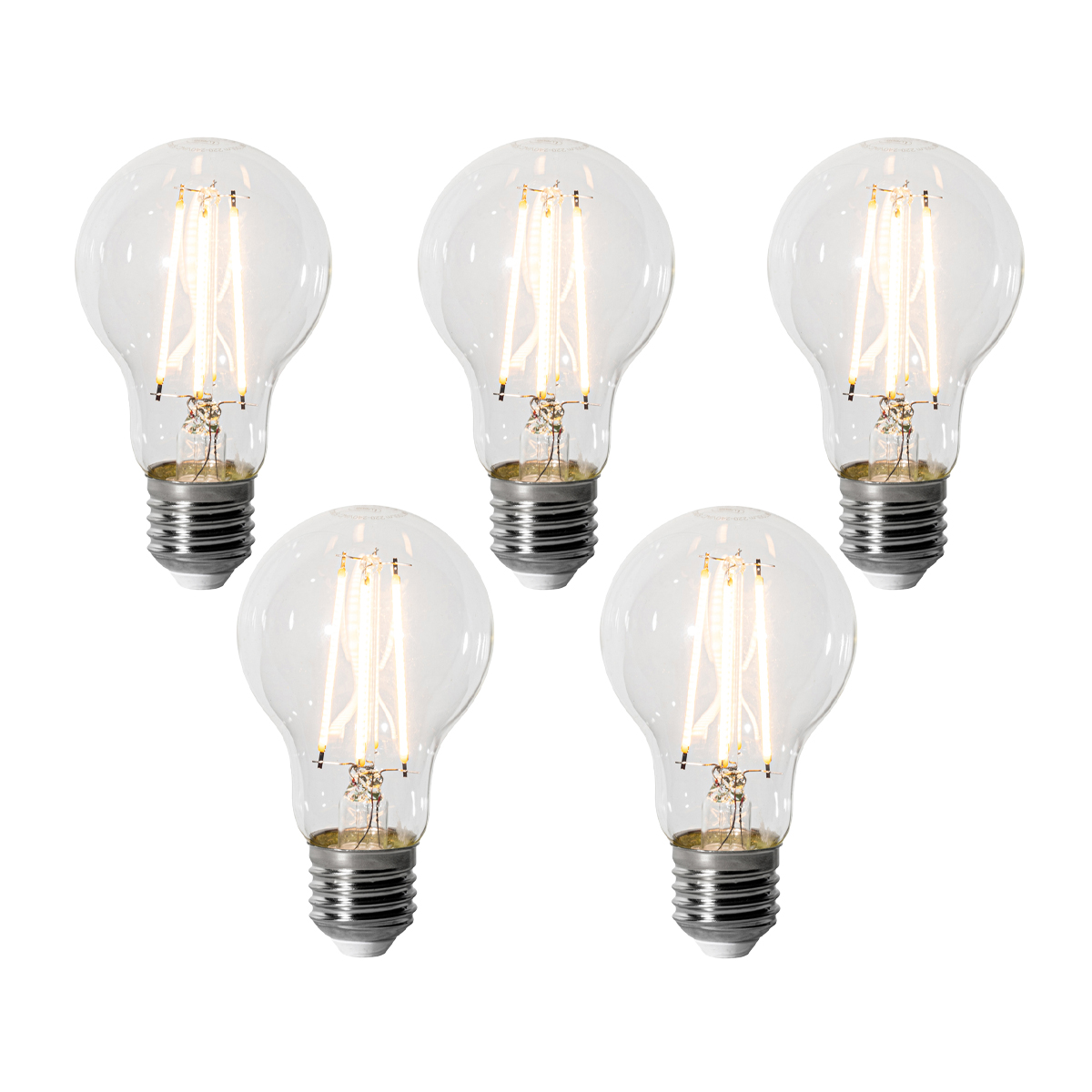 Set de 5 becuri LED E27 reglabile A60 6W 700 lm 2200K