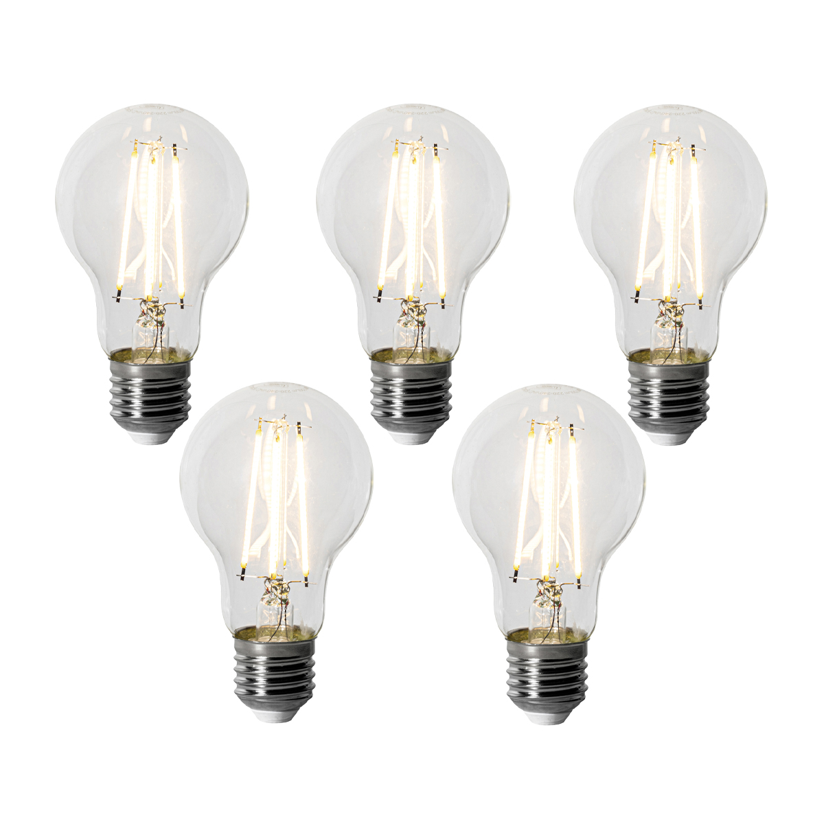 Set de 5 becuri LED E27 reglabile A60 6W 500 lm 3000K
