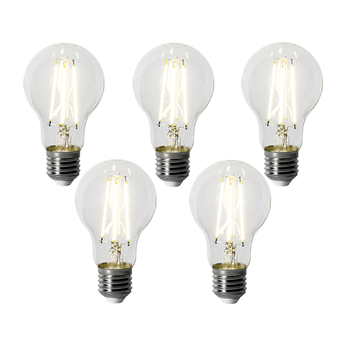 Set de 5 becuri LED E27 dimabile A60 6W 500 lm 4000K