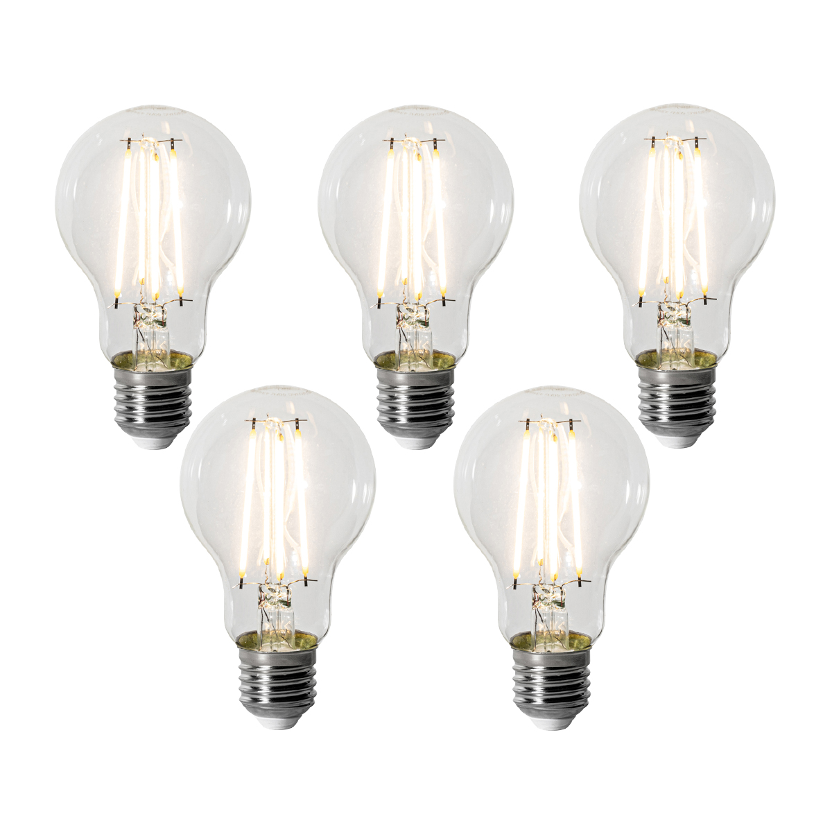 Set de 5 becuri LED E27 reglabile A60 8W 900 lm 3000K