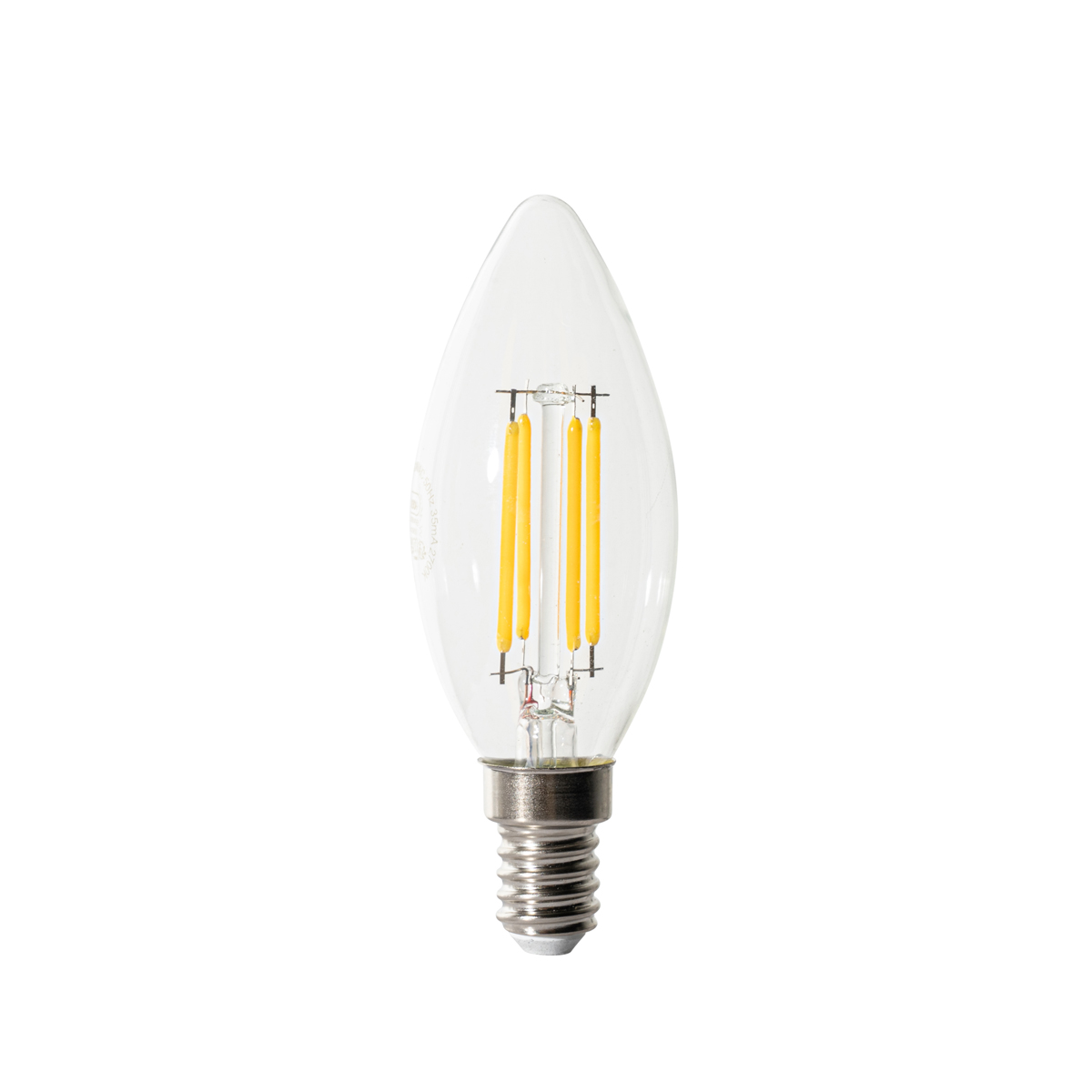 Lot de 5 ampoules LED E14 à intensité variable en 3 étapes B35 transparentes 4W 450 lm 2700K