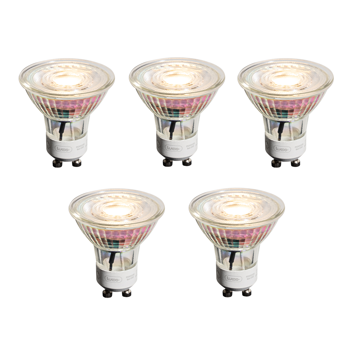Set de 5 becuri LED GU10 de 50 mm reglabile clare 49 W 450 lm 2700 K