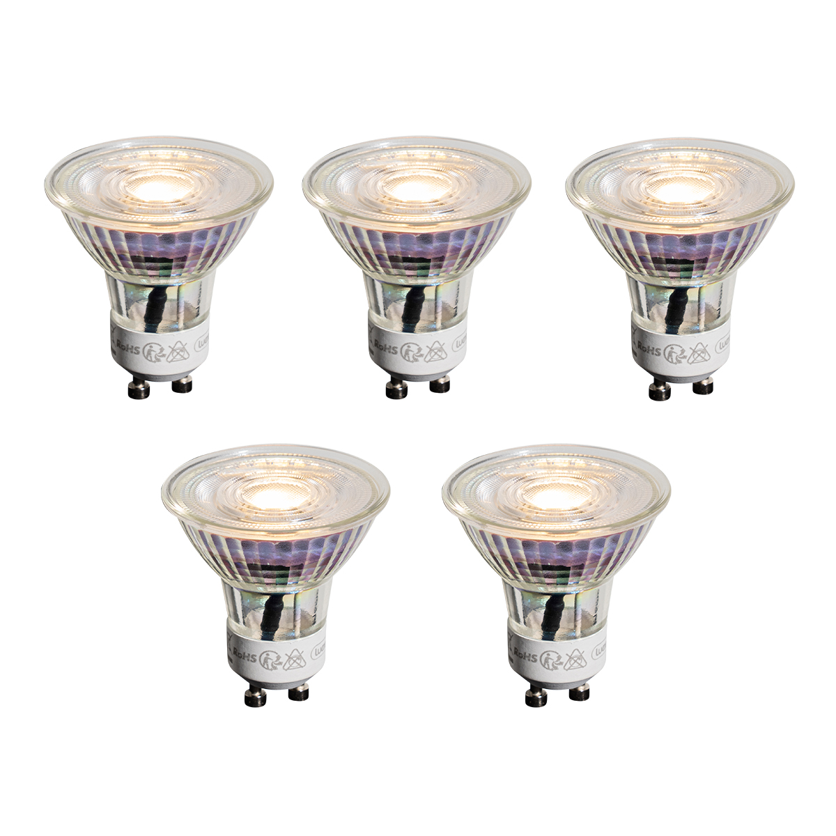 Set de 5 becuri LED GU10 50mm clare 3.5W 330 lm 3000K
