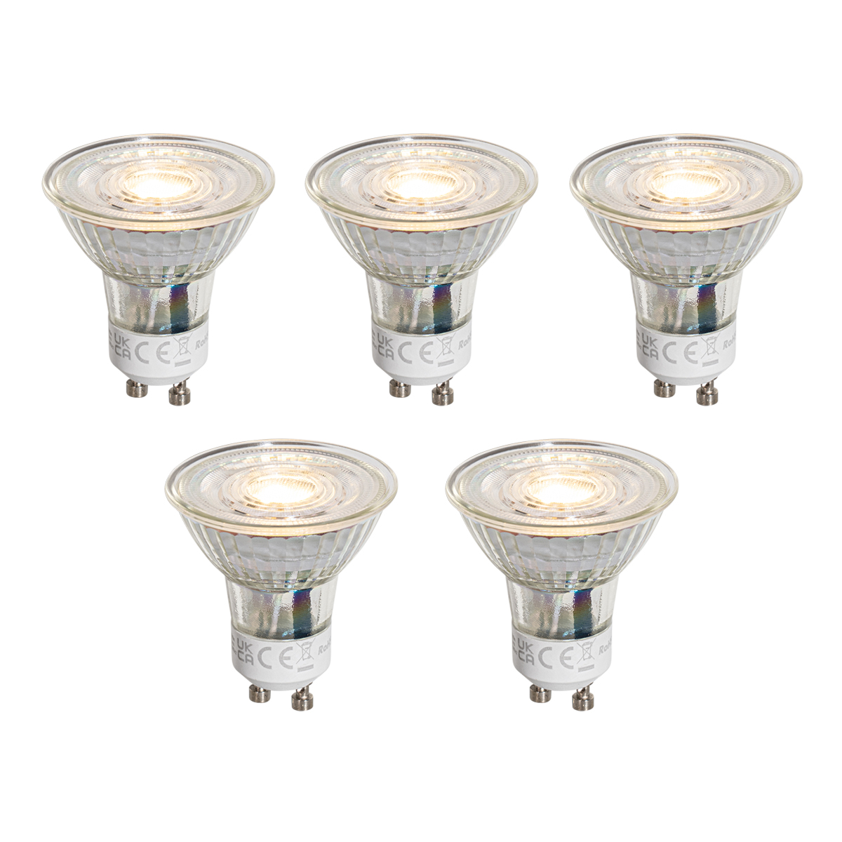 Set de 5 becuri LED GU10 50mm reglabile clare 49W 500 lm 2700K