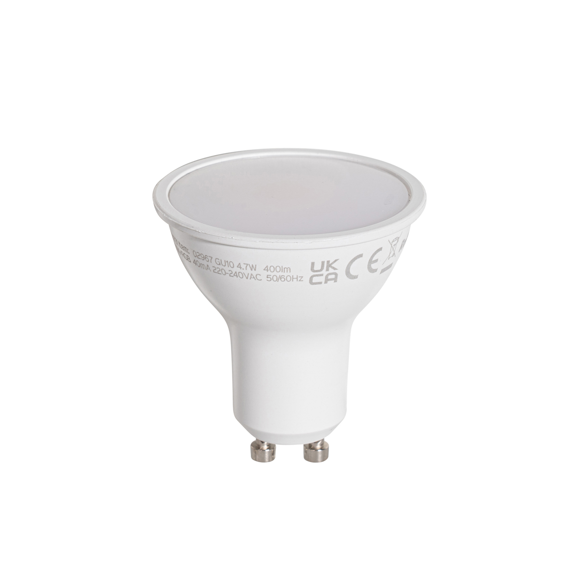 Juego de 5 bombillas LED GU10 de 50 mm transparentes 4,7 W 400 lm 2200-2400 K