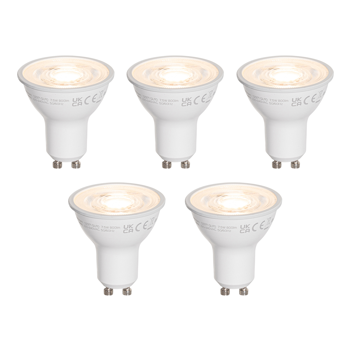 Set de 5 becuri LED GU10 50mm clare 75W 800 lm 3000K