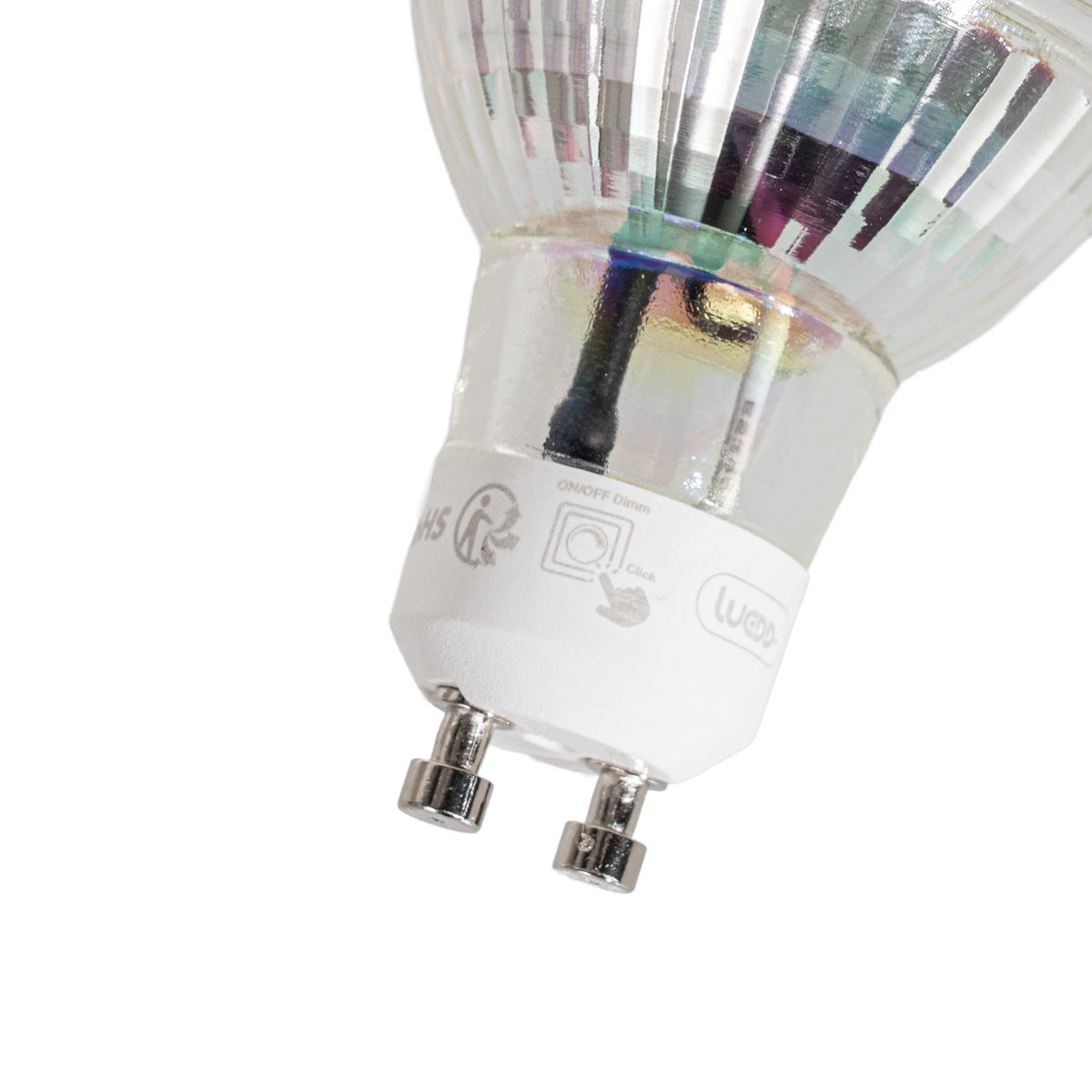 Set of 5 GU10 50mm 3-Step Dimmable Kelvin LED Bulbs Clear 4.5W 380 lm 2000-2700K