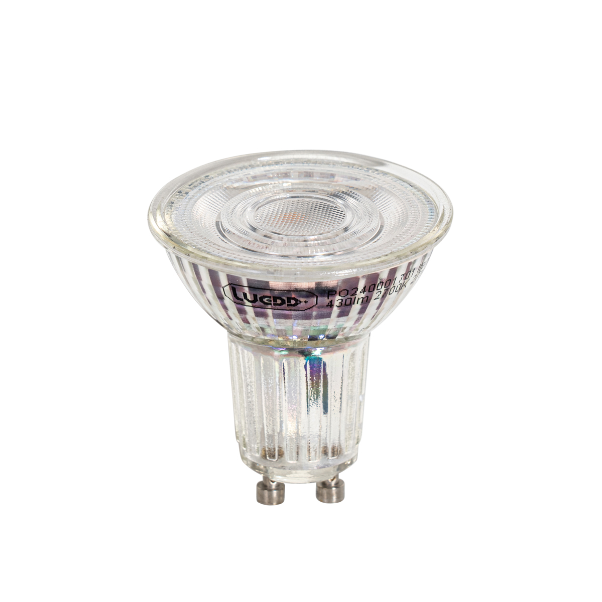 Set of 5 GU10 50mm Dimmable LED Bulbs Clear 4.9W 430 lm 2700K