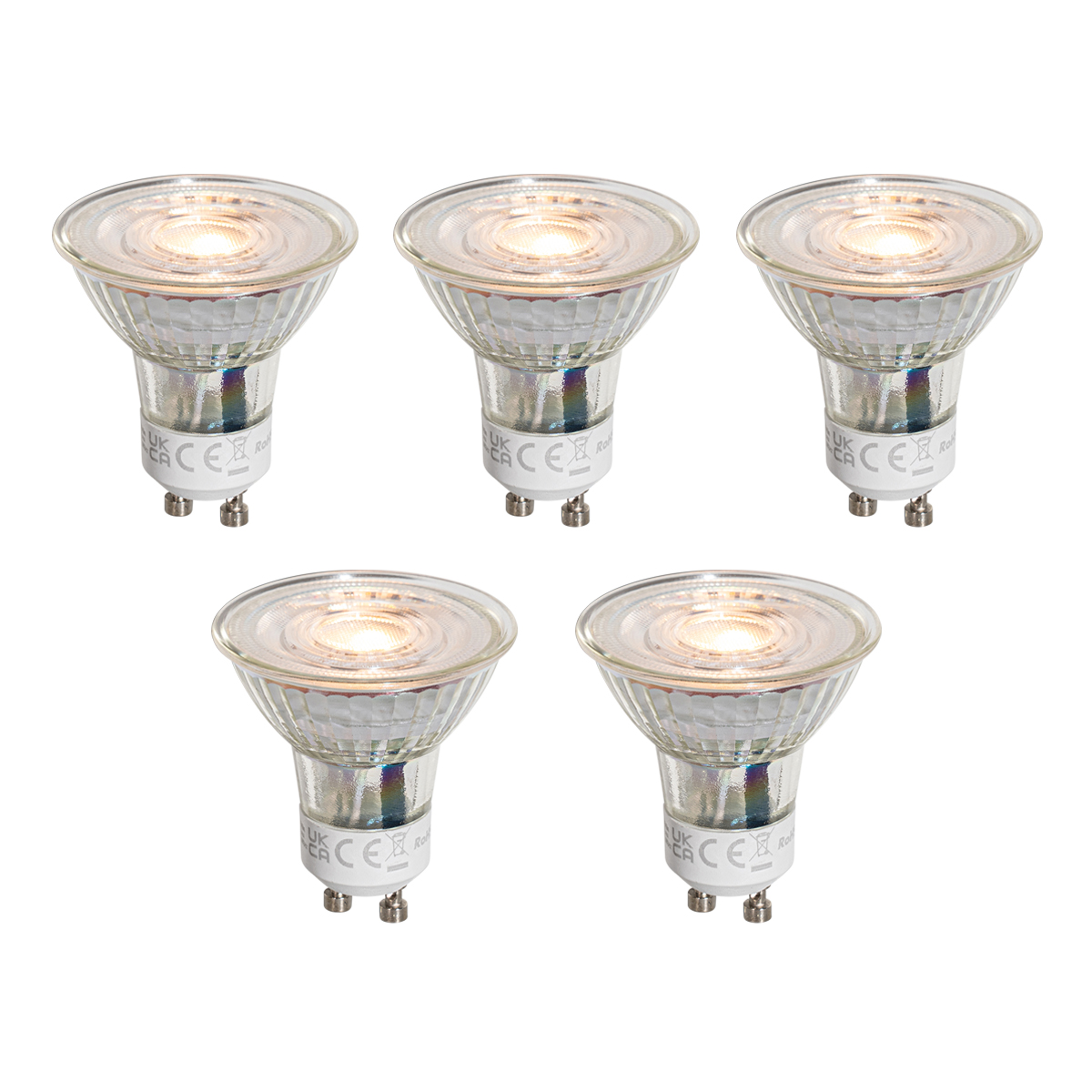 Set de 5 becuri LED GU10 50mm clare 3W 250 lm 2200K