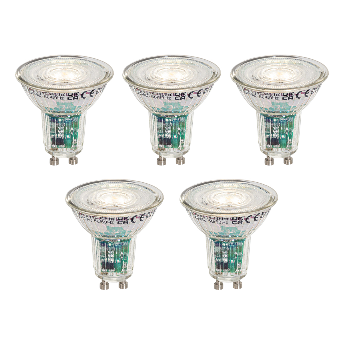 Set de 5 becuri LED inteligente GU10 50mm clare 4.7W 345 lm 2200-4000K