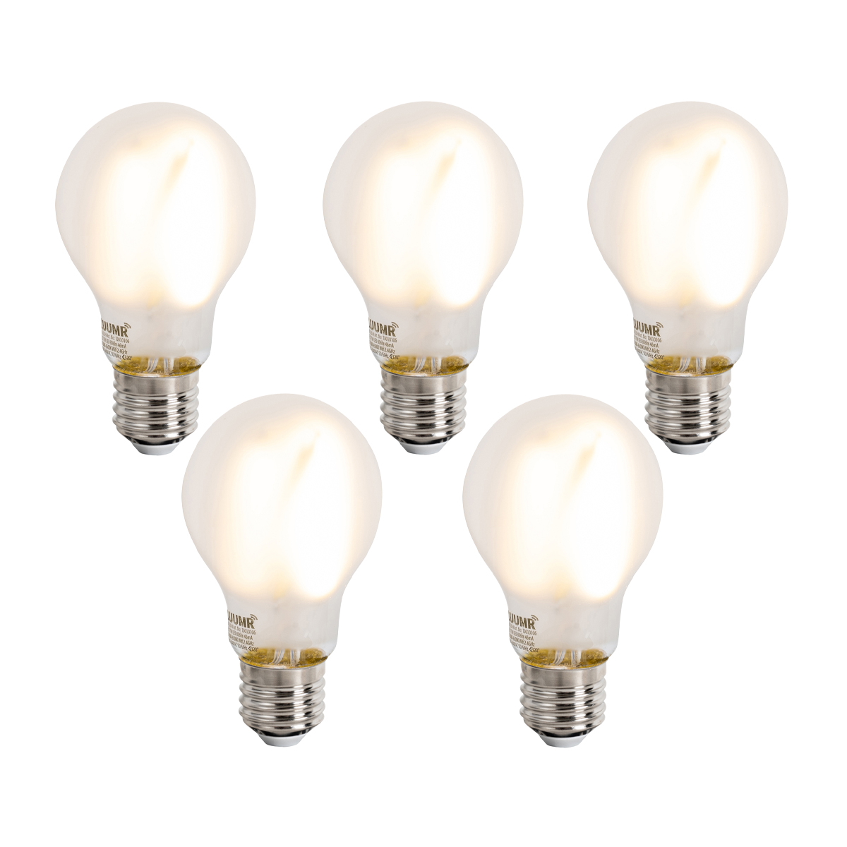 Sada 5 ks Inteligentné stmievateľné LED žiarovky E27 A60 matné 7W 806lm 2700-6500K