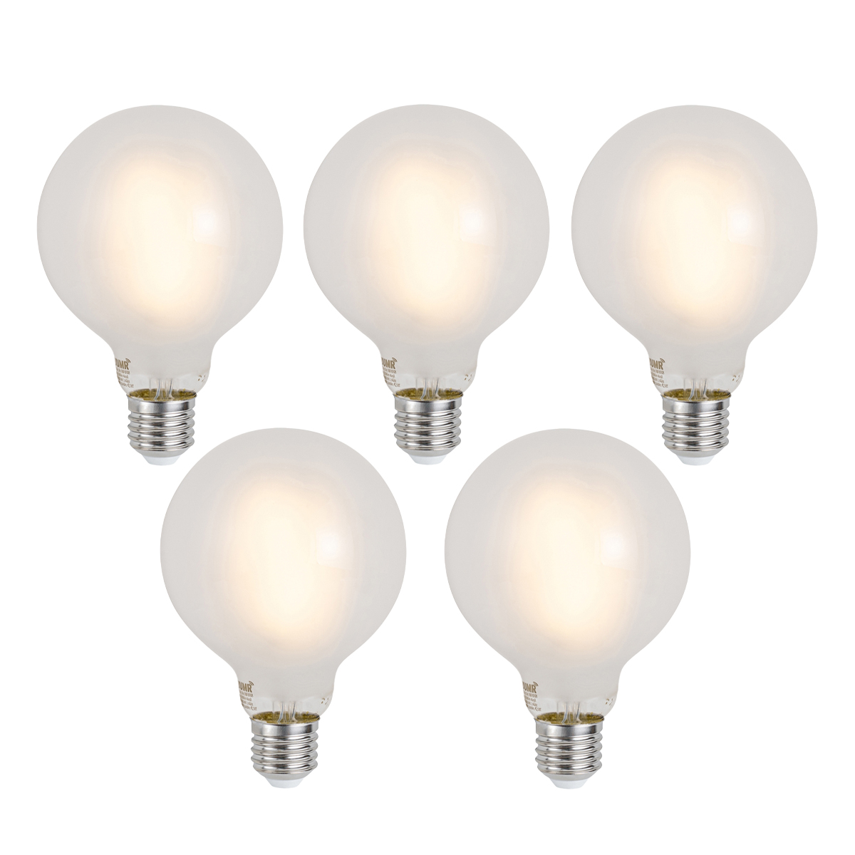 Sada 5 ks Inteligentné stmievateľné LED žiarovky E27 G95 matné 7W 806lm 2700-6500K
