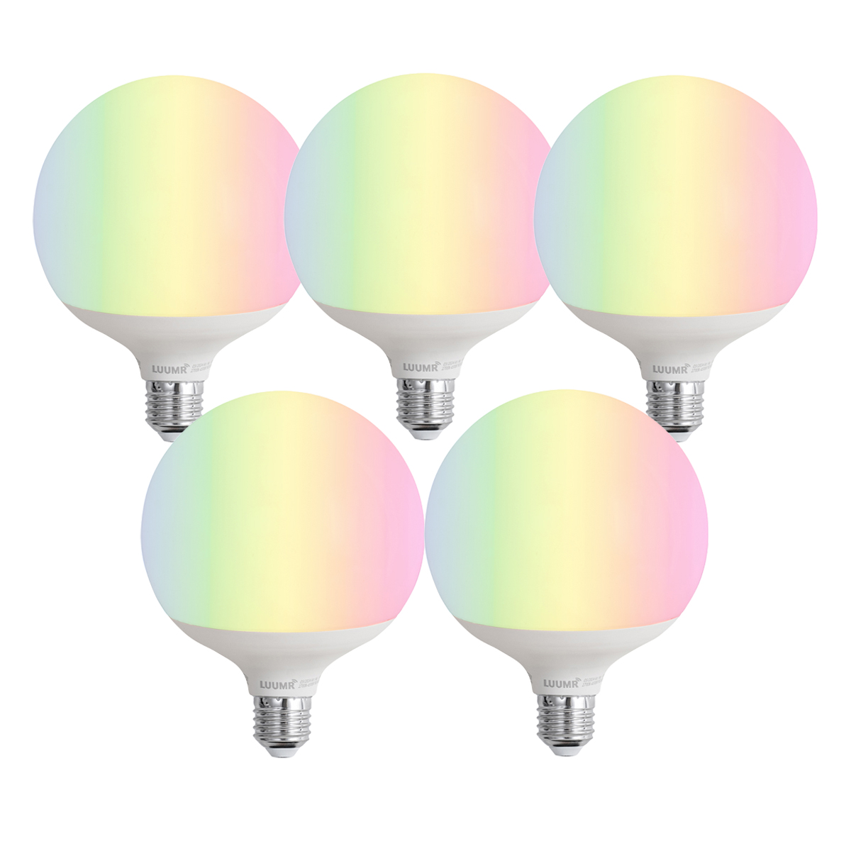 Sada 5 inteligentných LED žiaroviek E27 G120 matná RGBW 9W 806 lm 2700-6500K