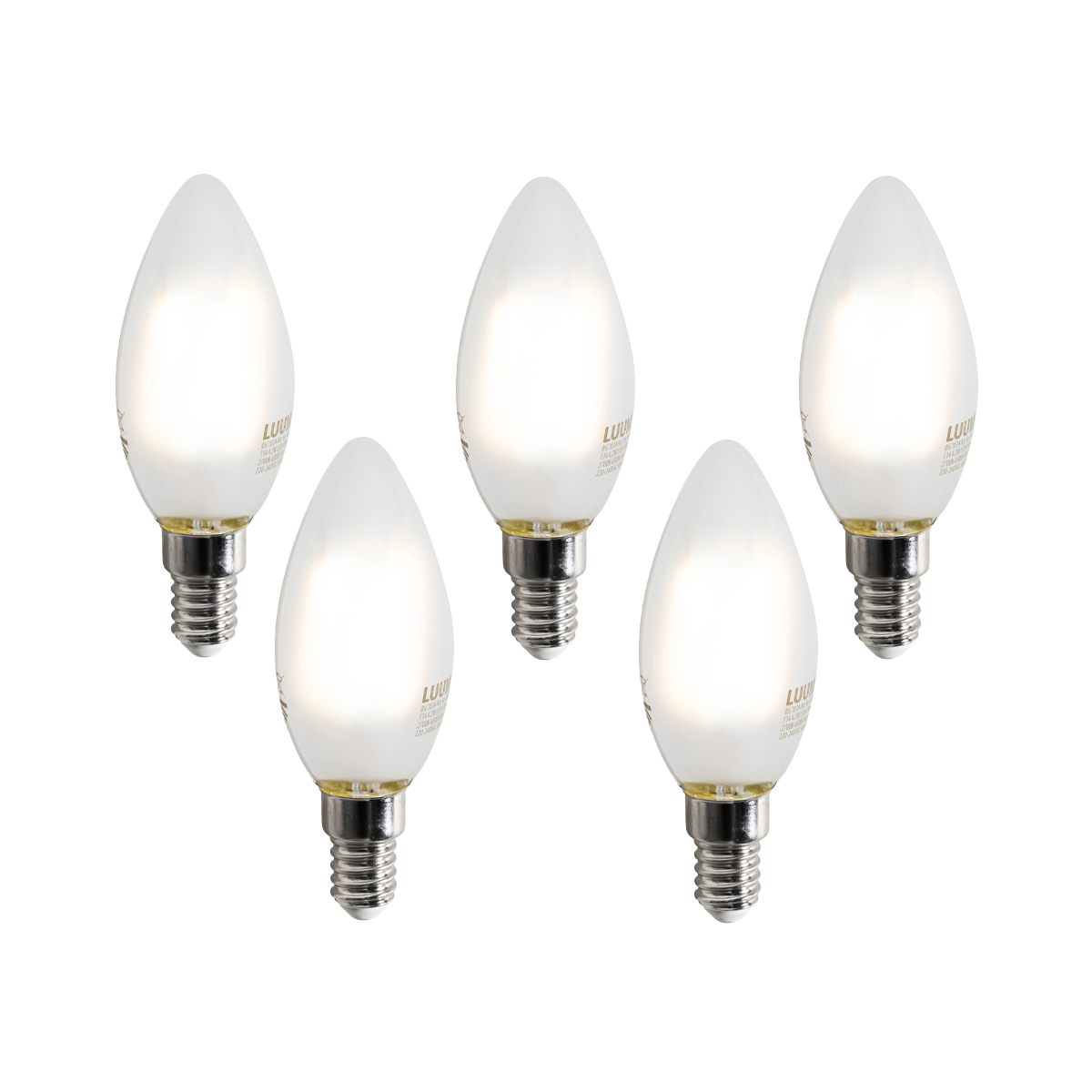 Sada 5 inteligentných LED žiaroviek E14 C35 matných 4,2W 470 lm 2700-6500K