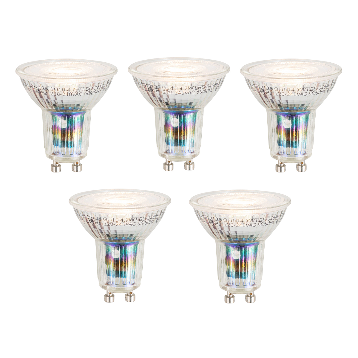 Sada 5 inteligentných stmievateľných LED žiaroviek GU10 50mm 7W 345 lm 2700-6500K