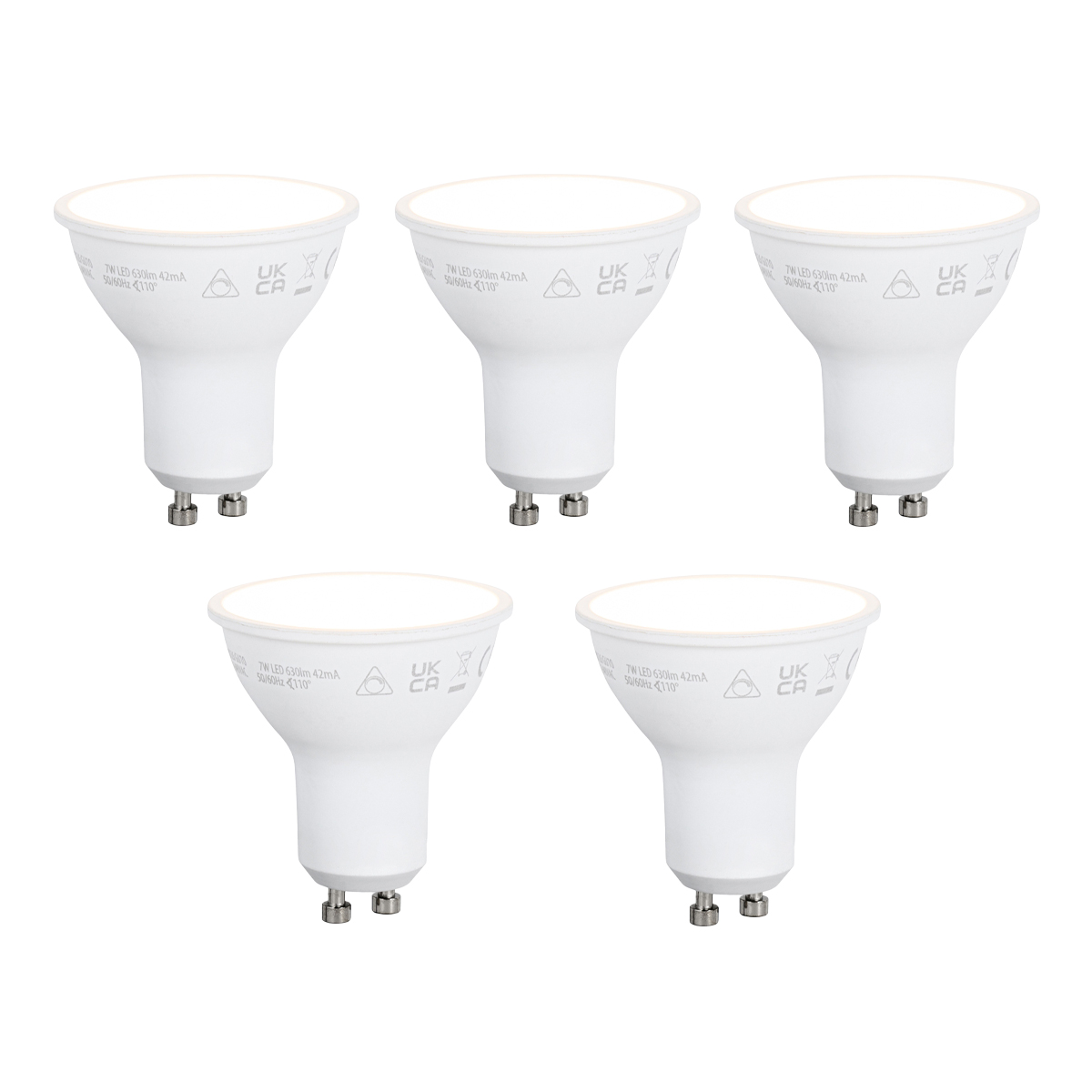 Sada 5 inteligentných stmievateľných LED žiaroviek GU10 50 mm opálová 7 W 630 lm 2700 K