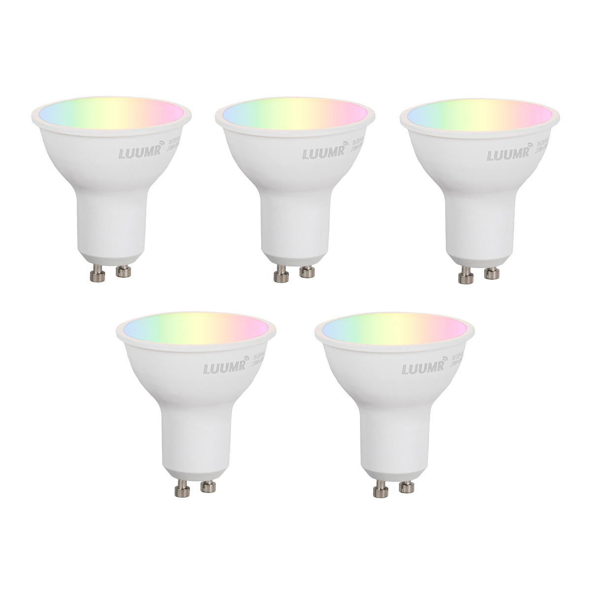 Sada 5 inteligentných stmievateľných LED žiaroviek GU10 50mm Opálové 4,7W 400 lm 2700-6500K