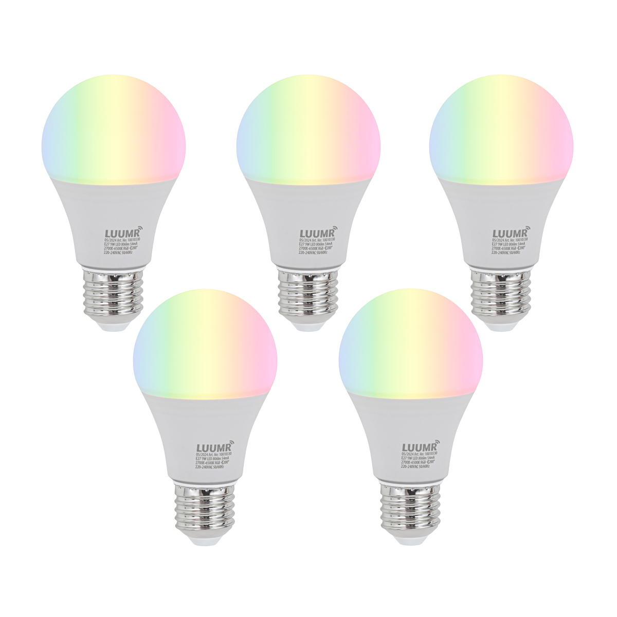 Sada 5 ks E27 Stmievateľné LED žiarovky A60 Opal 9W 806lm 2700-6500K