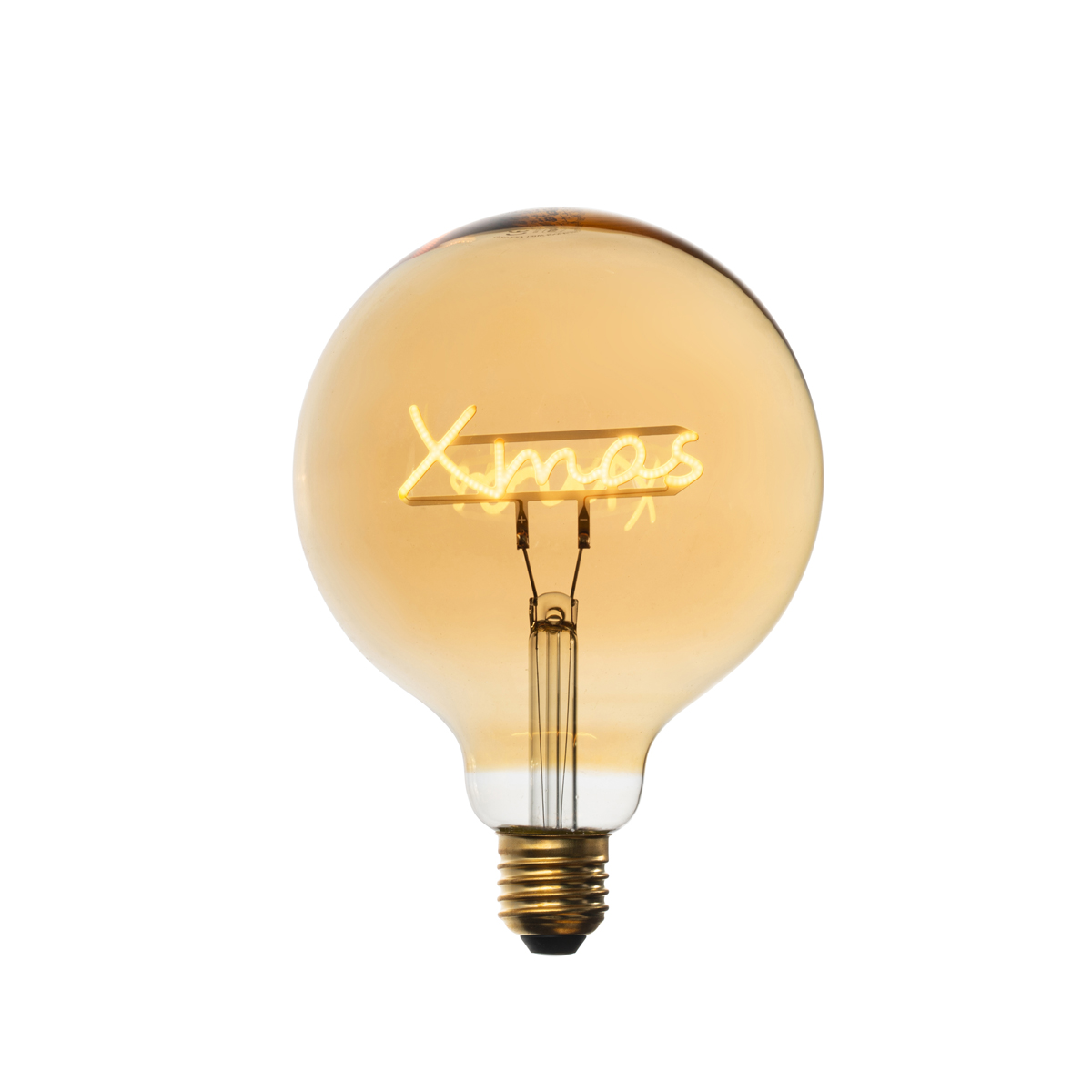 Karácsonyi E27 LED izzó G125 borostyánsárga 1,8W 100 lm 1800K