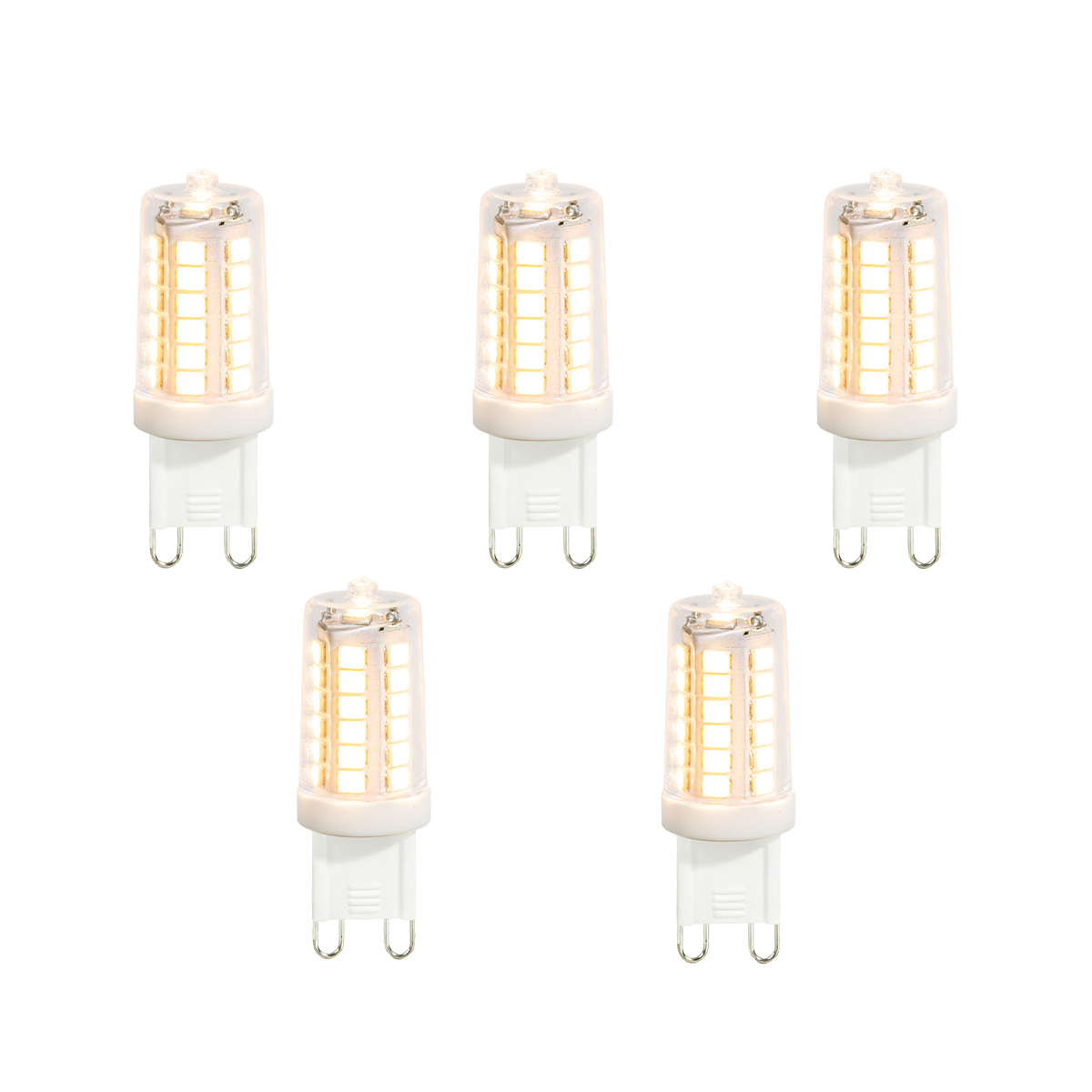Sada 5 čirých LED žárovek G9 3,5 W 480 lm 2700 K – LUEDD
