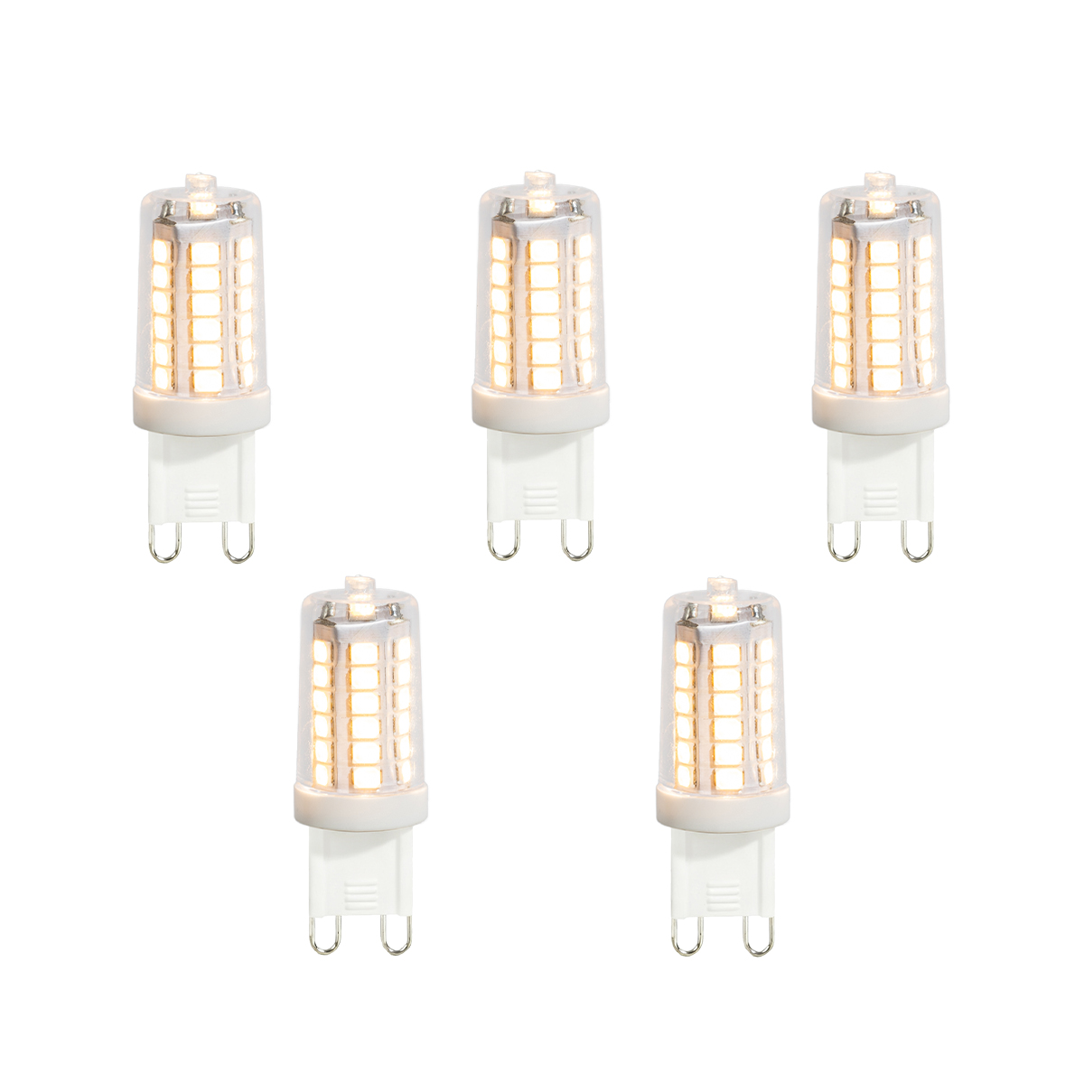Sada 5 čirých LED žárovek G9 3,5 W 480 lm 3000 K – LUEDD