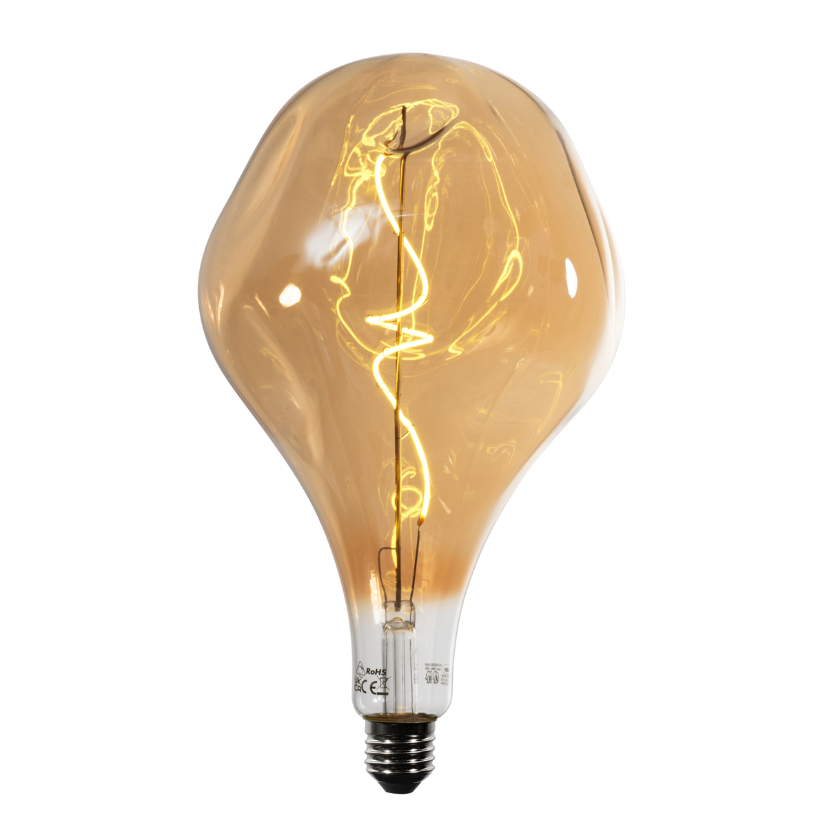 E27 dimmelhető LED lámpa spirál izzószállal PS160 tükrözött arany 6W 100 lm 1800K