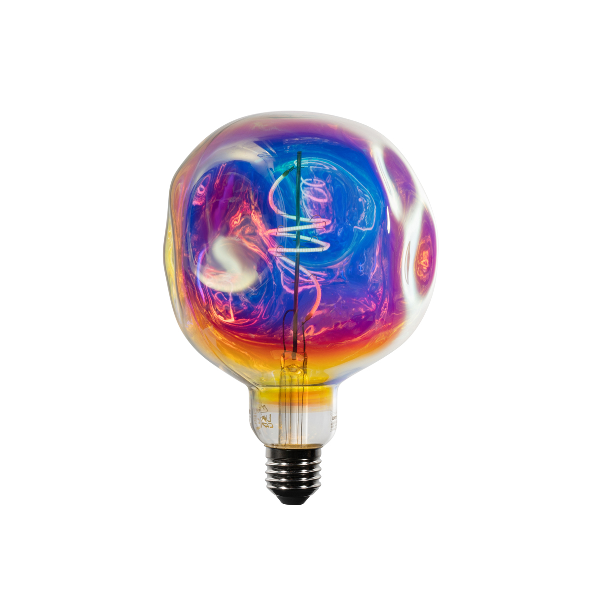 E27 Szabályozható LED Lámpa Spirál Filament G125 Szivárvány 4W 200 lm 1800K