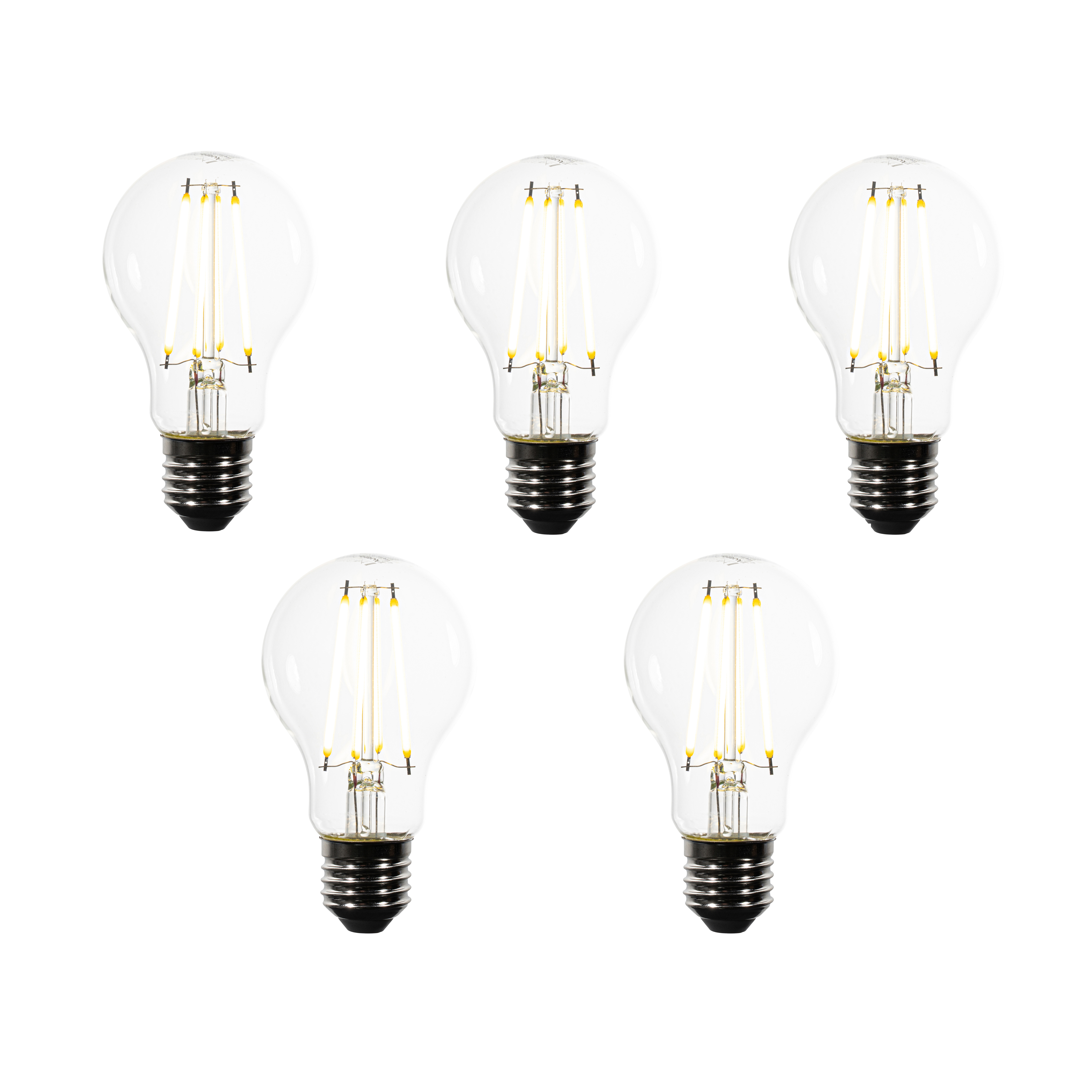 Sada 5 LED žárovek E27 A60 čirá 2,2W 470 lm 3000K