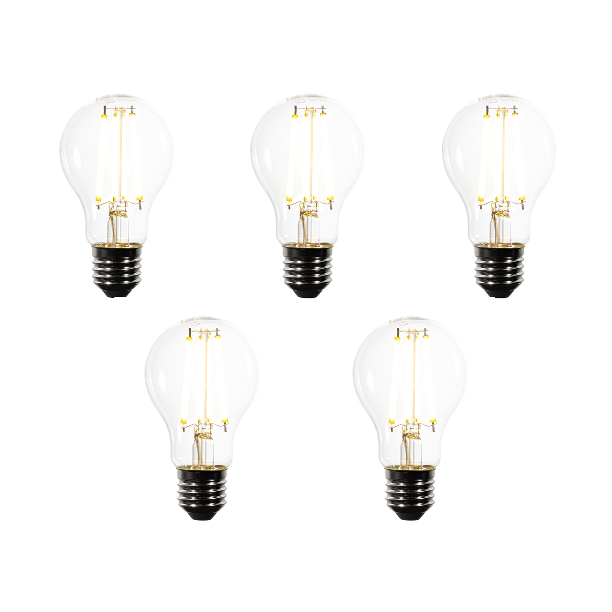 5 darabos E27-es dimmelhető LED izzókészlet A60 átlátszó 7,2W 1521 lm 3000K