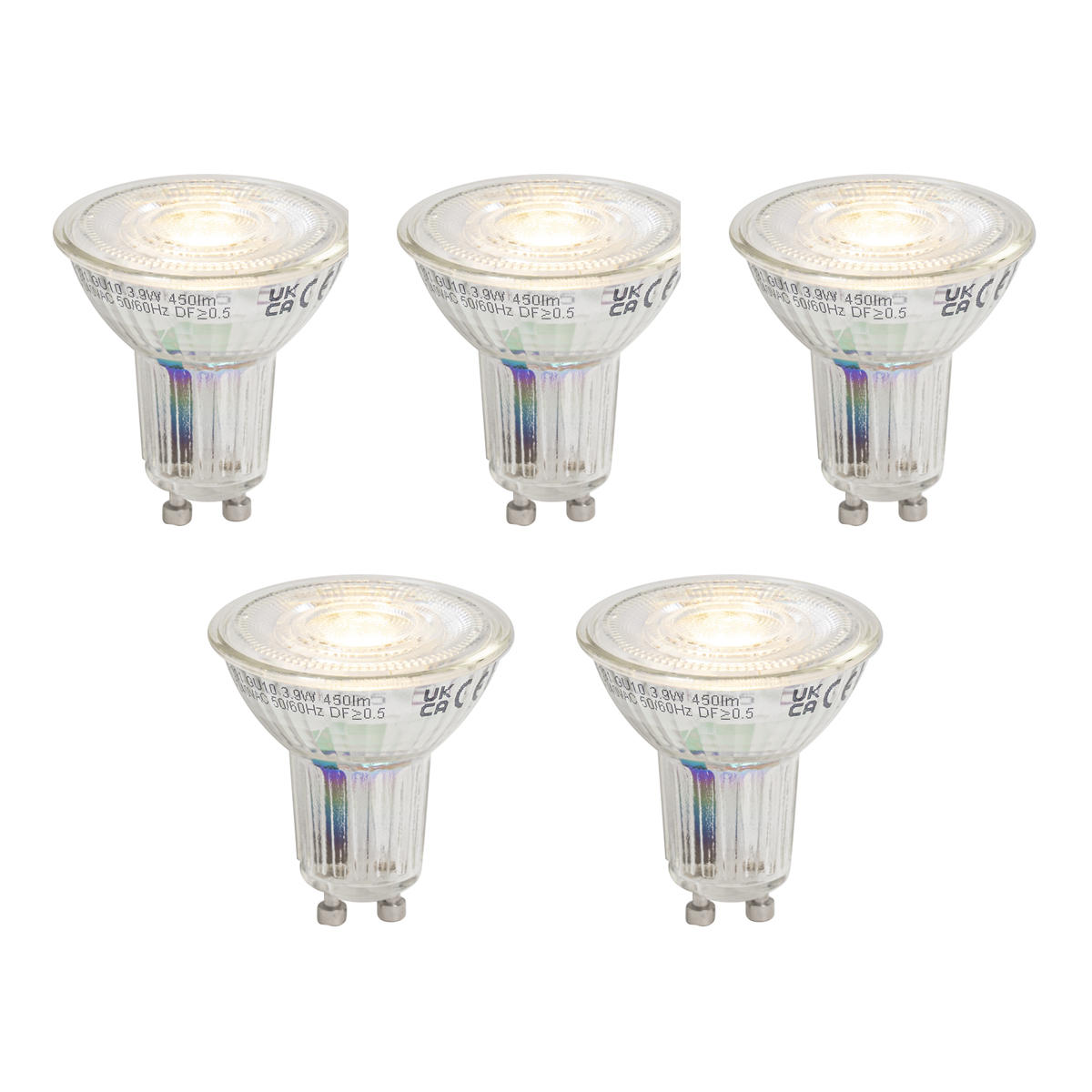 Sada 5 stmívatelných LED žárovek GU10 50 3,9 W 450 lm 3000 K Longlife