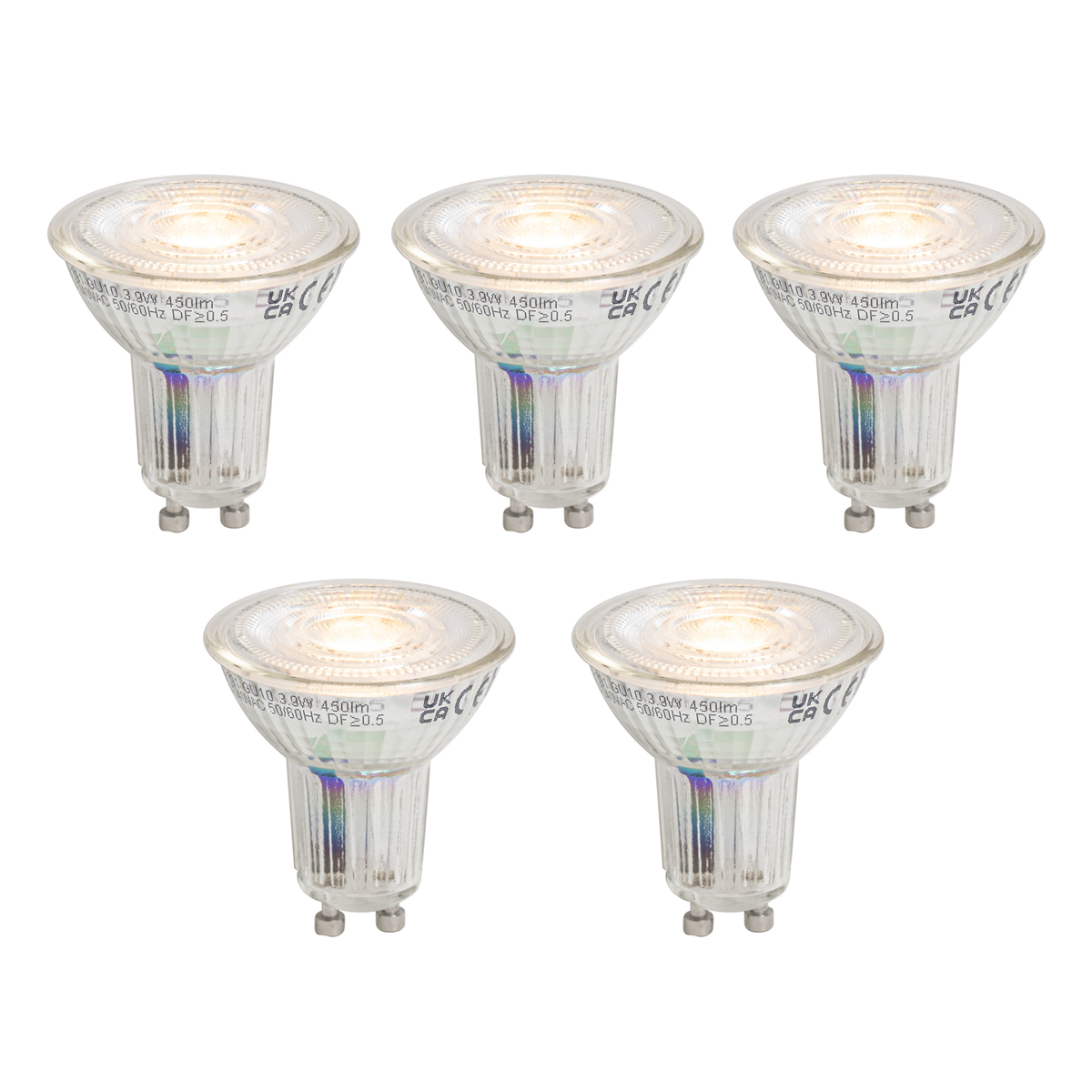 Sada 5 stmívatelných LED žárovek GU10 50 3,9 W 450 lm 2700 K Longlife