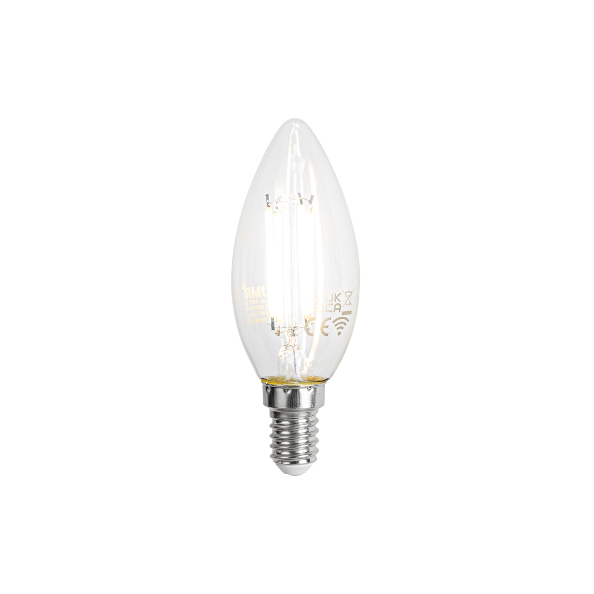 Smart E14 LED-pære C35 klar glass 4,2W 470lm 2700-6500K