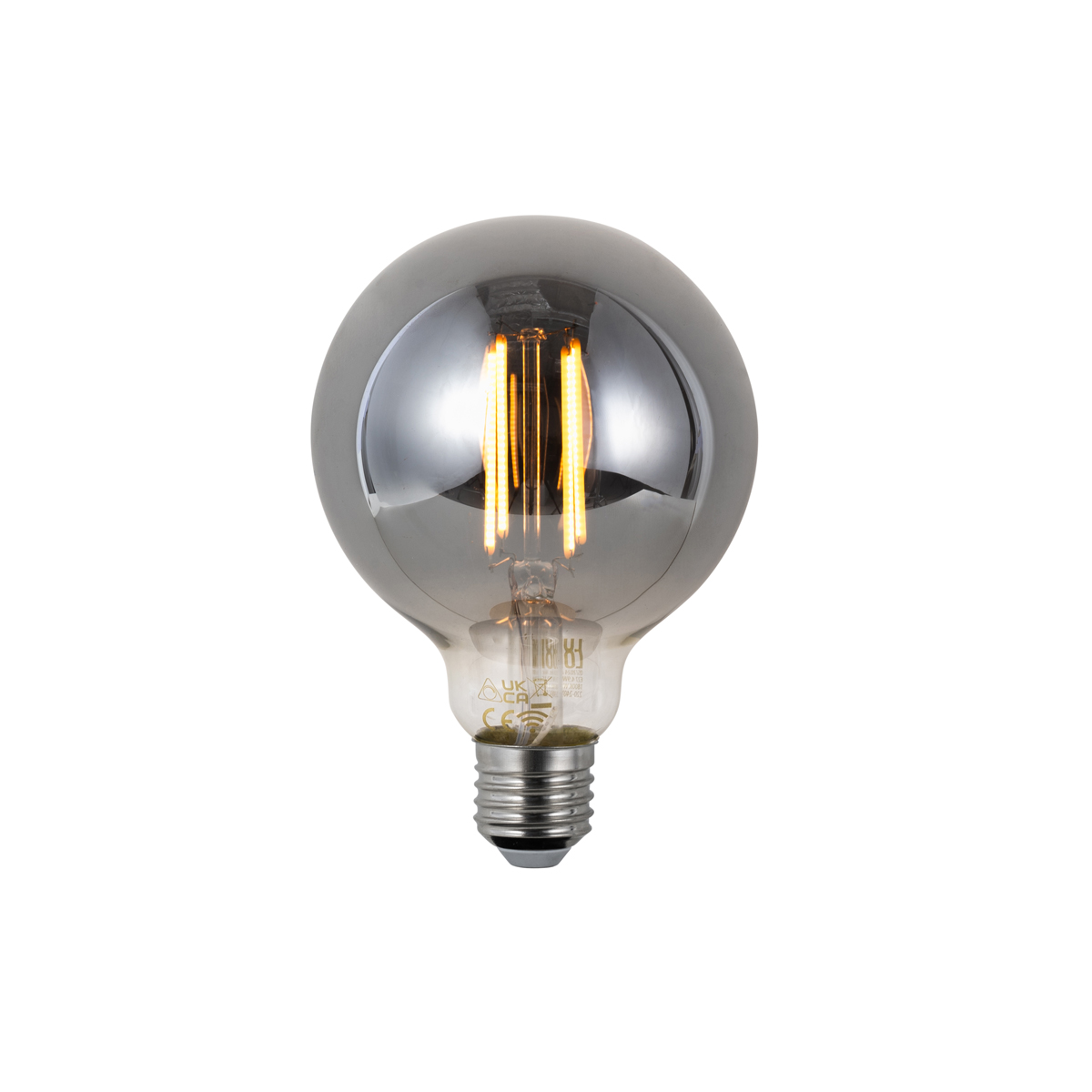 Inteligentná stmievateľná LED žiarovka E27 G95 dymová 4,9 W 150 lm 1800 K