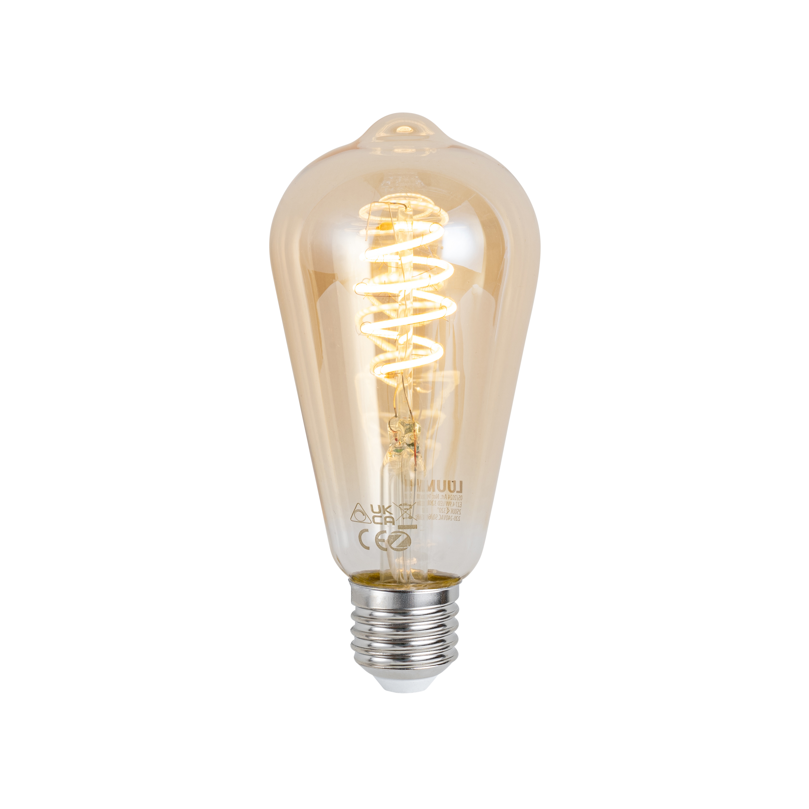 Okos E27 Dimmelhető LED Izzó ST64 Borostyán 4.9W 320lm 2500K