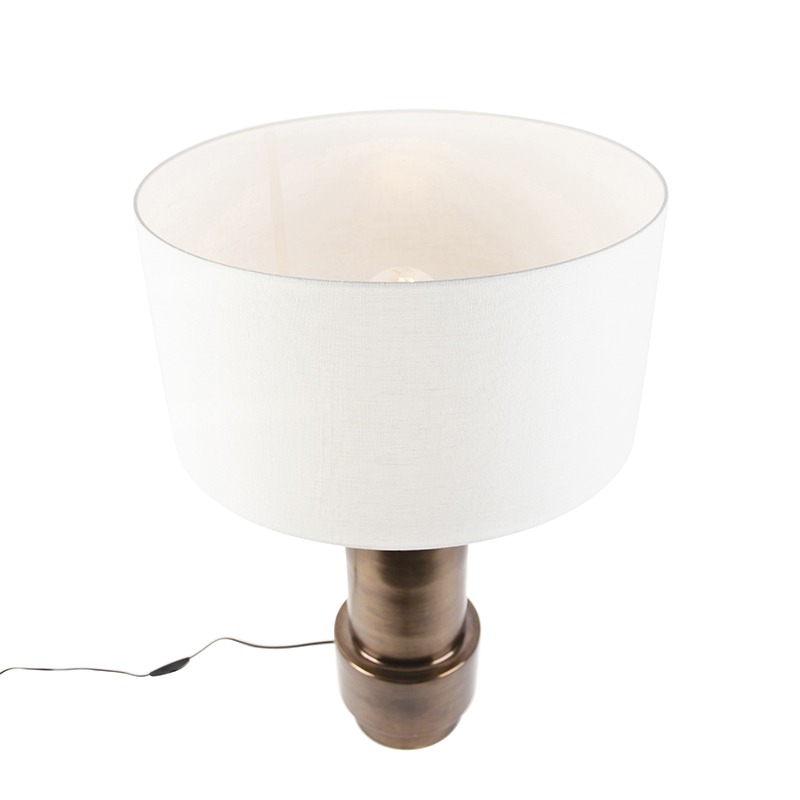 lampe de table art deco avec abat-jour blanc 50 cm - bruut