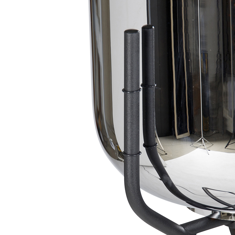 lampadaire design noir avec verre fumé - bliss