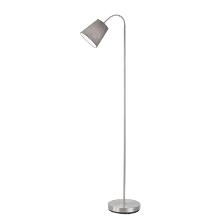 Design vloerlamp staal met grijze kap - Noukie