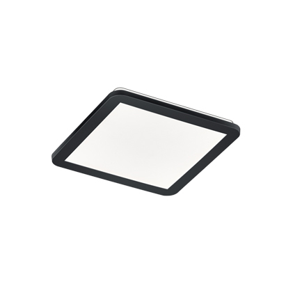 Plafonnier carré noir 30 cm avec LED dimmable en 3 étapes IP44 - Lope