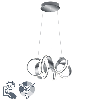Design hanglamp staal 3-staps dimbaar incl. LED - Filum Design hanglamp staal 3-staps dimbaar incl. LED - Filum