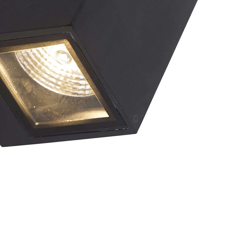 Applique murale moderne noire 2 lumières GU10 AR70 IP54 - Baleno