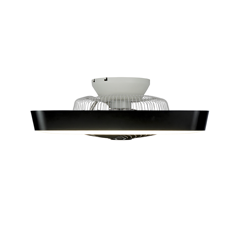 ventilateur de plafond carré noir avec led dimmable - climo