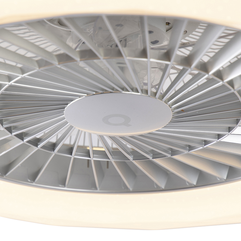 ventilateur de plafond argent avec led avec effet étoile dimmable - clima