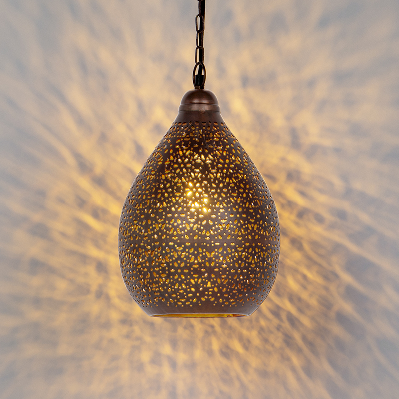 Orientalna lampa wisząca miedziana - Maruf 5