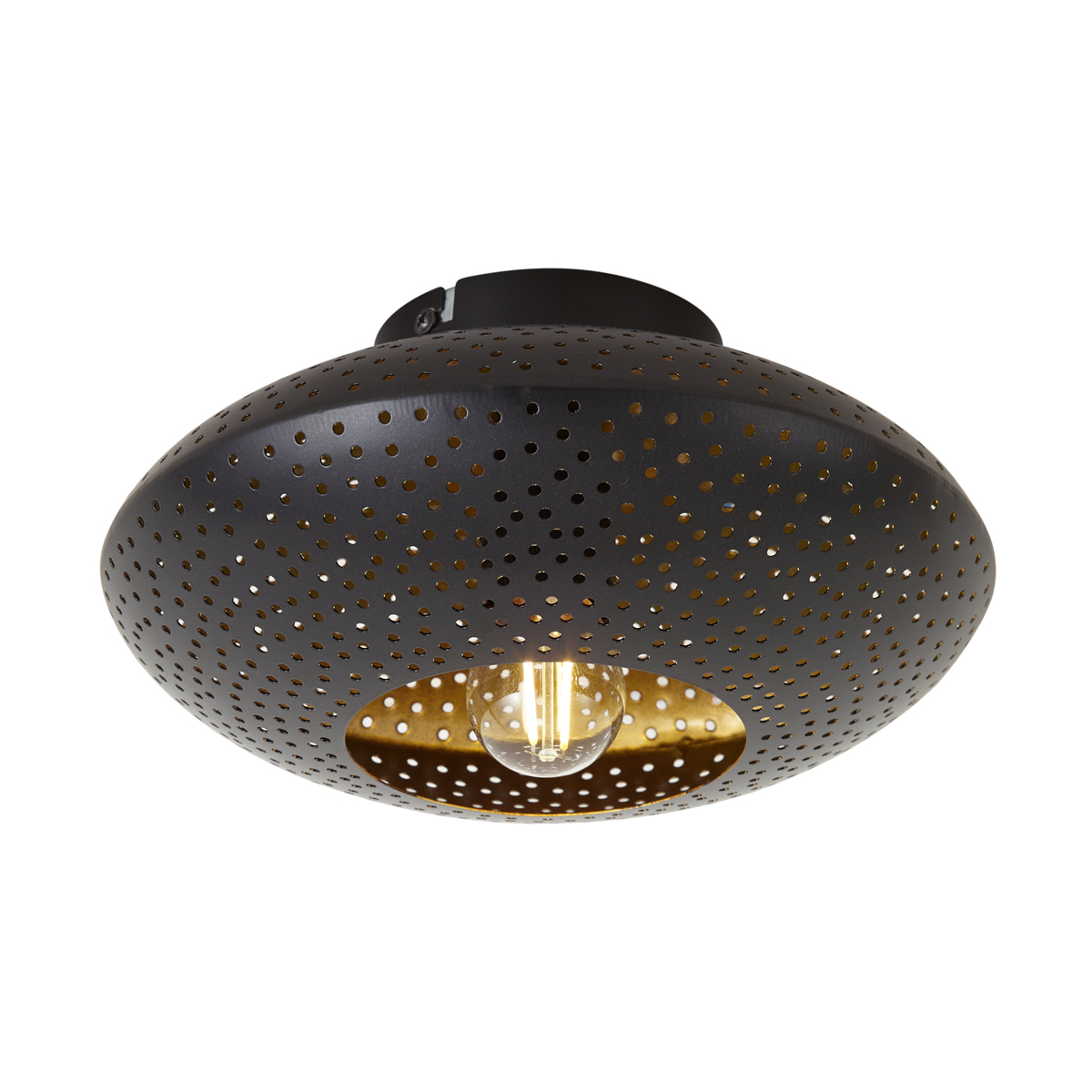 Orientální stropní svítidlo černé se zlatem 25 cm - Radiance – QAZQA