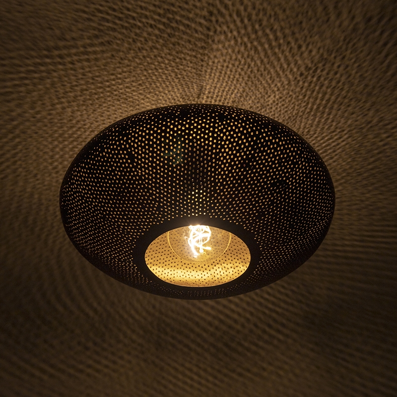 Oosterse plafondlamp zwart met goud 40 cm - Radiance Oosterse plafondlamp zwart met goud 40 cm - Radiance