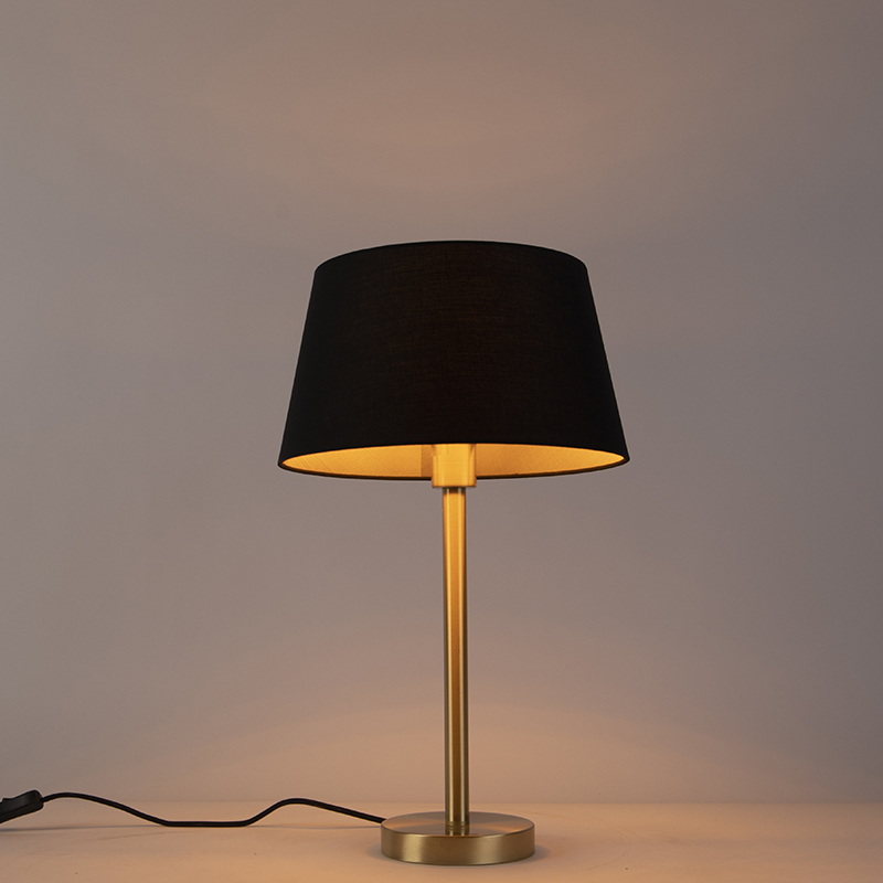 Classic Table Lamp Brass with 32cm Black Shade - Simplo